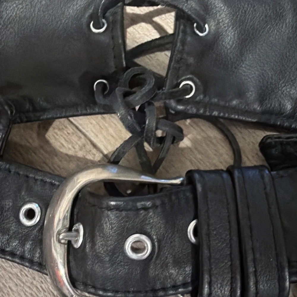 Harley-Davidson Leather Motorcycle Chaps M Made in USA‎ — Belt Zipper Adj Waist
